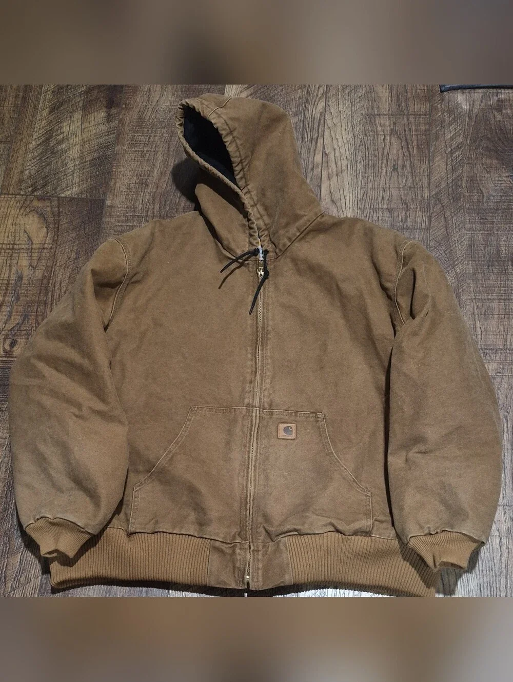 Carhartt J130 Men’s Brown Hooded Duck Quilted Active Workwear Jacket 4XL